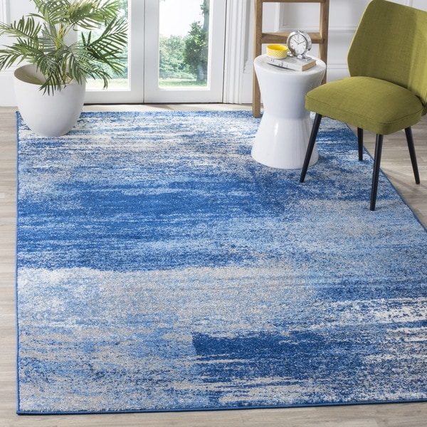 Safavieh Adirondack Brynn Modern Abstract Silver/ Blue Rug - 10' X 14'