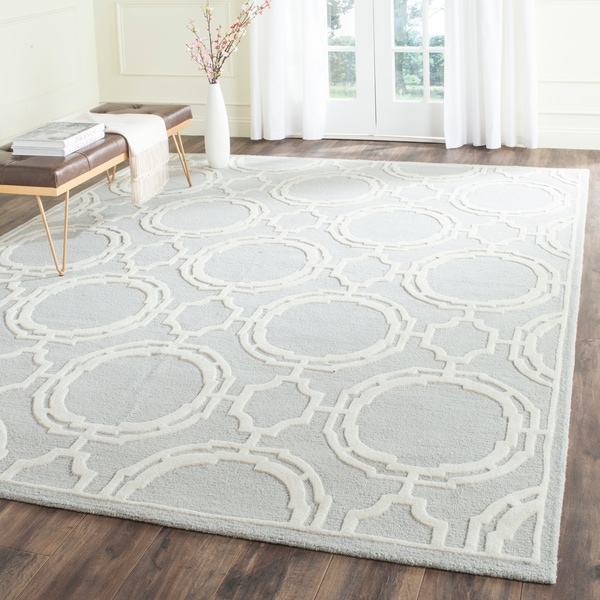 Safavieh Handmade Cambridge Grey/ Ivory Wool Rug - 8' x 10'
