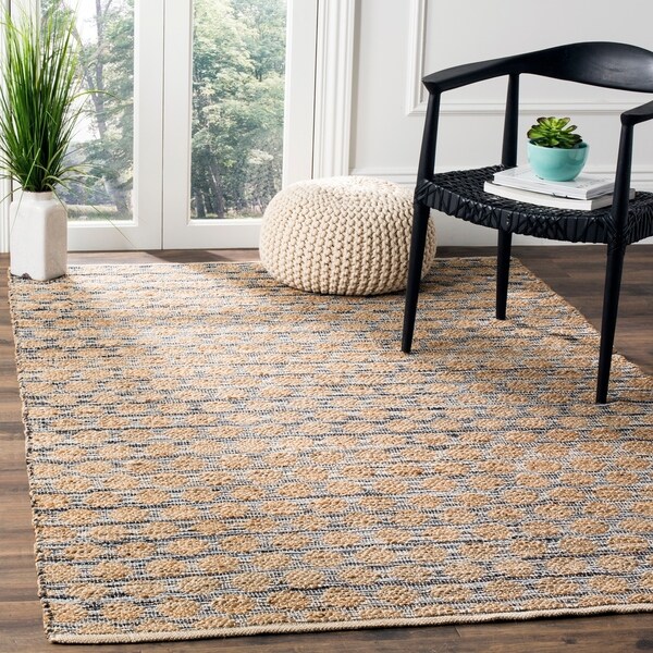 Safavieh Cape Cod Handmade Blue / Natural Jute Natural Fiber Rug - 10' x 14'