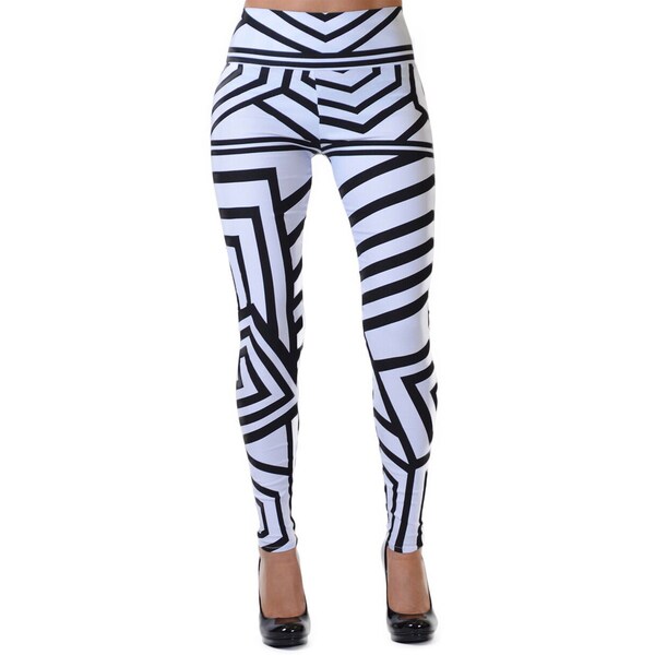 black and white striped high waisted trousers