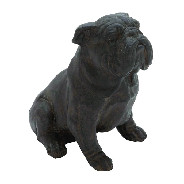 Shop Poly Stone Sitting Bulldog Garden Statue - Free Shipping Today - Overstock - 11745926