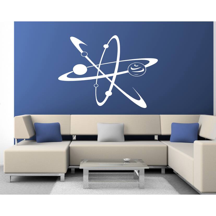 Nuclear Wall Sticker Nuclear Atom Electron Molecule Proton Neutron Wall Art Sticker Decal ...