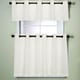 preview thumbnail 1 of 2, Modern Sublte Textured Solid White Kitchen Curtains With Grommets- Tiers and Valance (As Is Item)