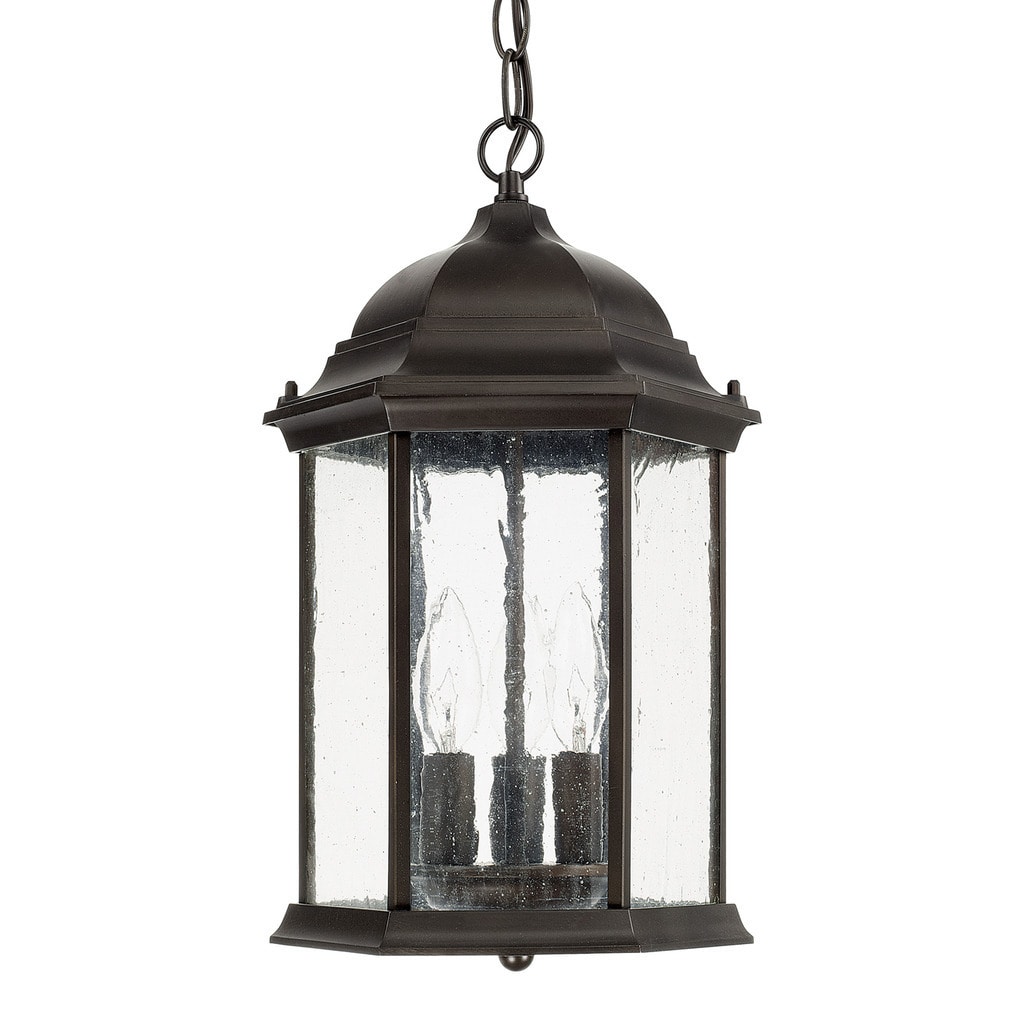Main Street 3 Light Old Bronze Outdoor Hanging Lantern Old Bronze Outdoor Hanging Lantern