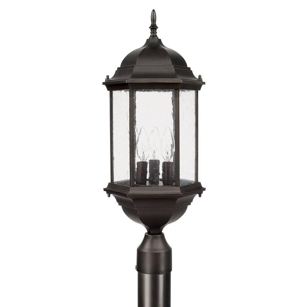 Main Street 3-light Old Bronze Outdoor Post Lantern