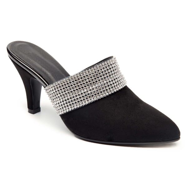 slide 1 of 8, Ann Creek Women's Ingram Faux Suede Rhinestone Slide Heels