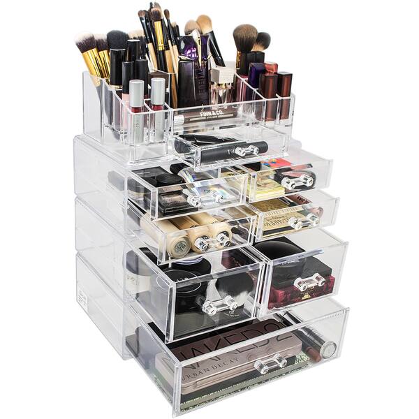 Shop Large Acrylic 7 Drawer Makeup Organizer With Sectional Free
