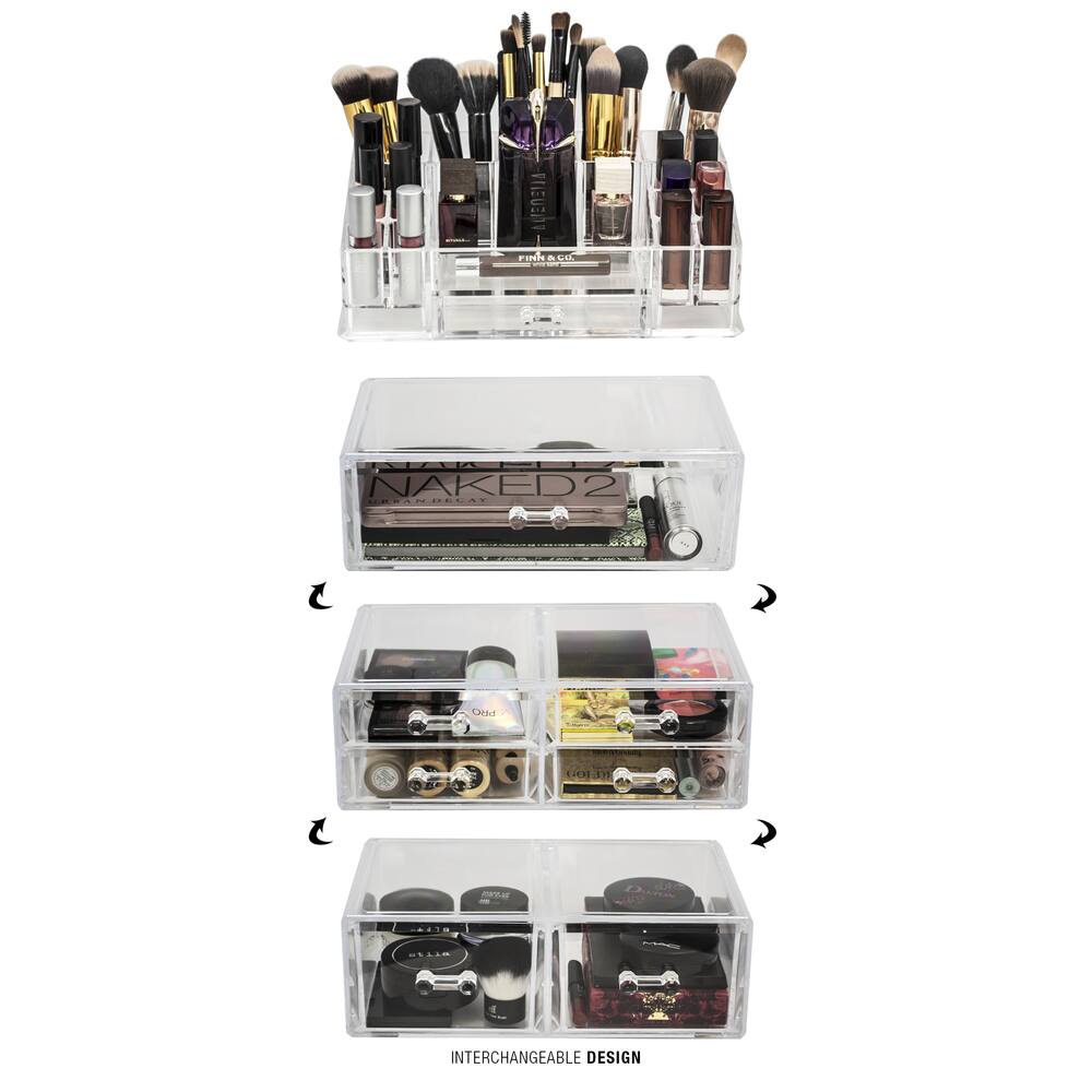 Shop Large Acrylic 7 Drawer Makeup Organizer With Sectional Free