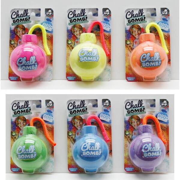 slide 1 of 1, Lanard Chalk Bomb! Outdoor Powder Bombs - 6 Packs