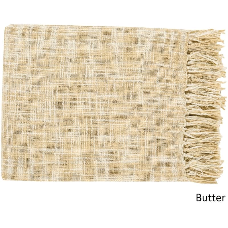 Artistic Weavers Newquay Woven Cotton Throw (49" x 59") - Butter