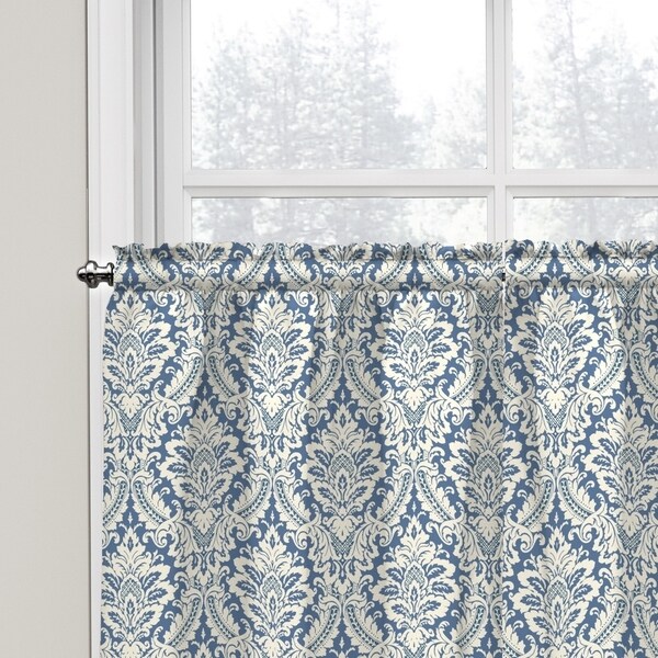 WAVERLY Kitchen Curtains Donnington 52 x 36 Small Panel Tiers Privacy Window Treatment Pair Bathroom Cornflower Living Room