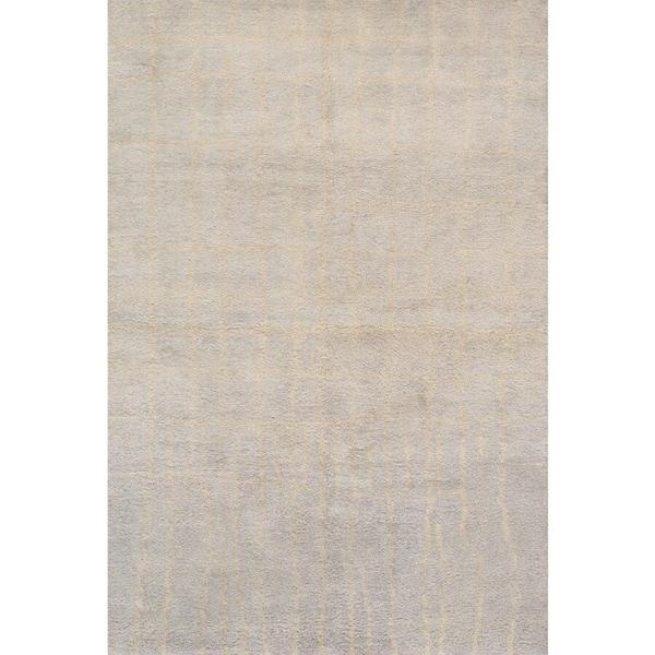 Pasargad Moroccan Hand Knotted L Gray Wool Rug 6 X 9 Overstock 11750187 6 X 9 Light Grey