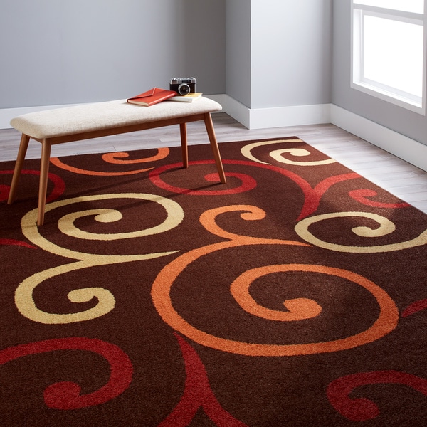Carolina Weavers Indoor/Outdoor Santa Barbara Collection Whirlpool Brown Area Rug (6'5 x 9'8) - 6'5" x 9'8"