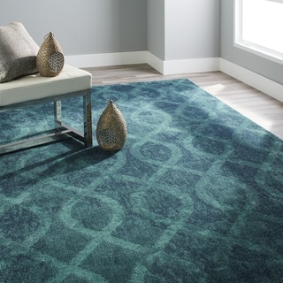 Carson Carrington Trige Coil Blue Area Rug - 7'10" x 10'10"