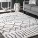 preview thumbnail 1 of 11, Nuloom Cloudy Shag Moroccan Geometric Grey Rug