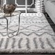 preview thumbnail 2 of 3, The Curated Nomad Delmar Moroccan Trellis White Shag Rug - 7' 10 x 10'