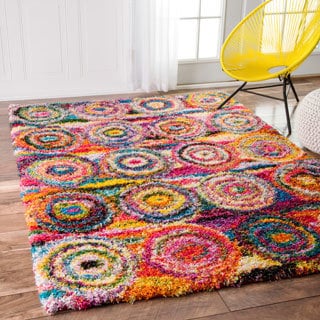 nuLOOM Contemporary Abstract Circles Shag Multi Rug (6u00277 ...