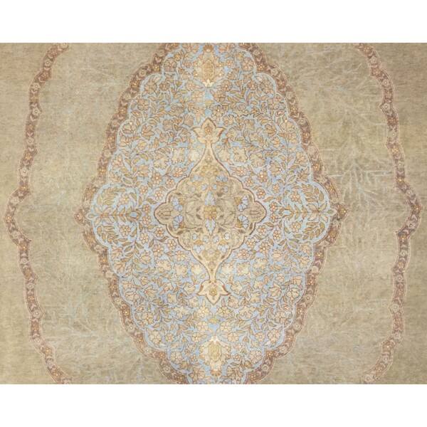 Noori Rug Hand Knotted Area Rug 9'2 x 12'0 Gold/Blue Noori Rug Hand Knotted Area Rug 9'2 x 12'0 Gold/Blue
