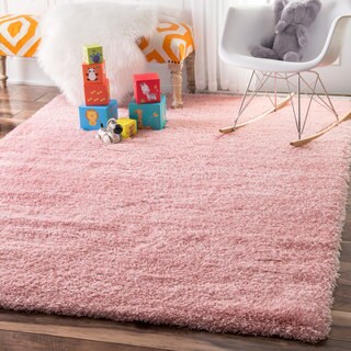 nuLOOM Soft and Plush Cloudy Solid Shag Baby Pink Rug (4u0027 ...