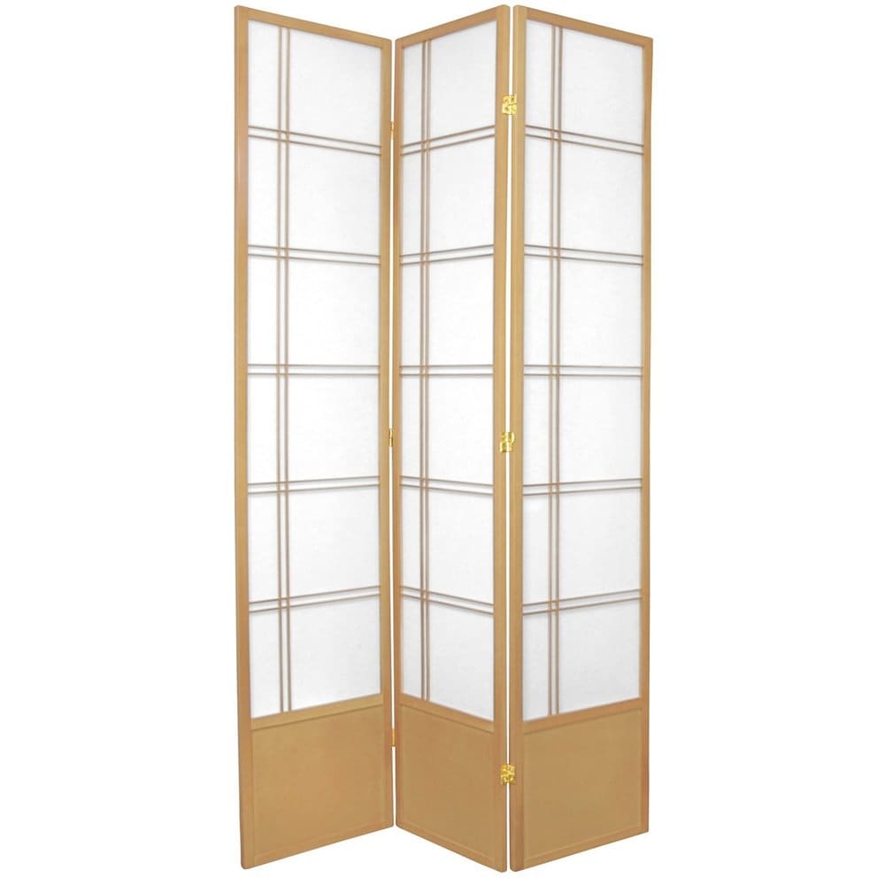 Red Lantern 7 ft. Tall Double Cross Shoji Screen