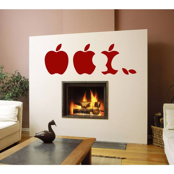 Apple and apple core Wall Art Sticker Decal Red - Bed Bath & Beyond ...