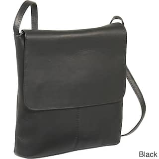 Black Leather Bags Online At Our Best By Ledonne Leather Simple Flap Over Crossbody Handbag