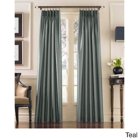 Marquee Faux Silk Pinch-pleat Solid Single Curtain Panel