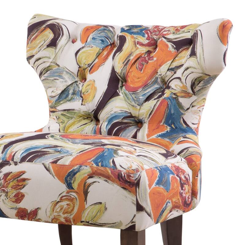 Madison Park Bree Hourglass Tufted Armless Chair
