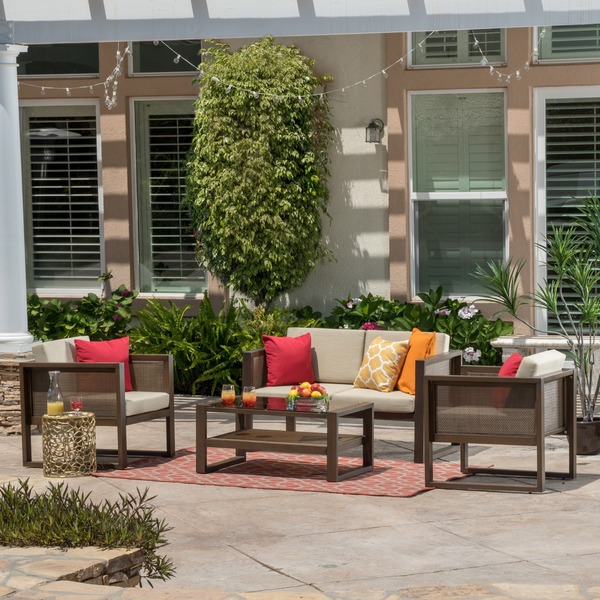 Shop Culebra Outdoor 4piece Aluminum Chat Set with Cushions by