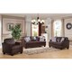 K&B Black/Brown Wood and Faux Leather Sofa - Bed Bath & Beyond - 11763462