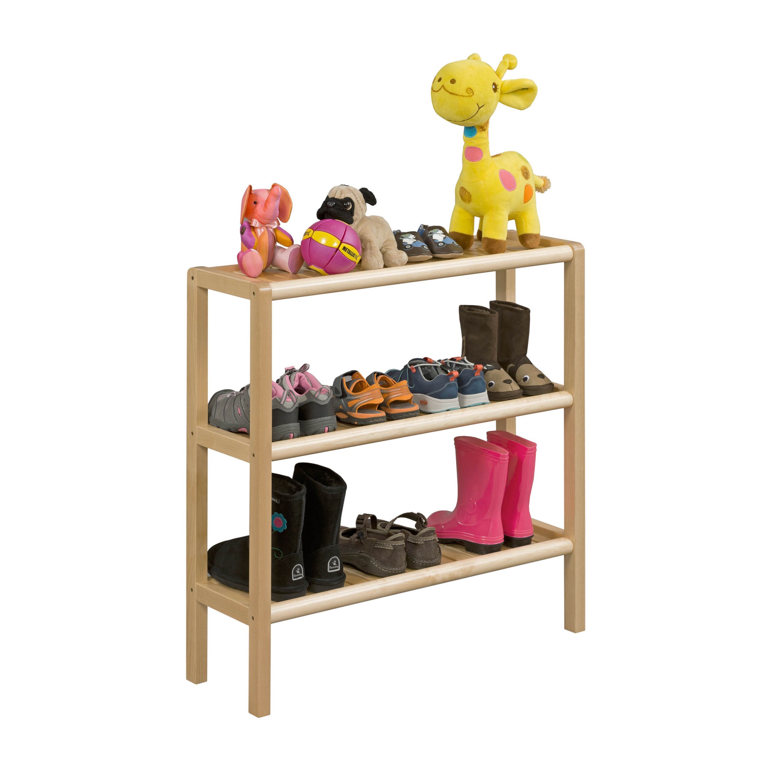 Shop Black Friday Deals On Newridge Home Solid Wood Abingdon 3 Shelf Console Shoe Rack Blonde Overstock 11763510