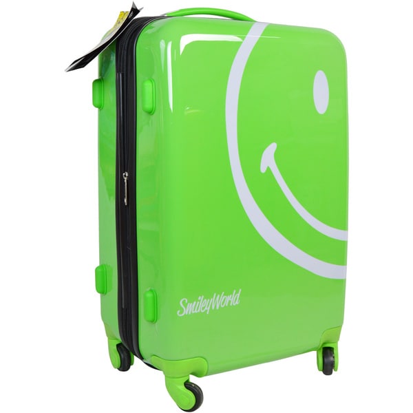 lime green hard shell suitcase