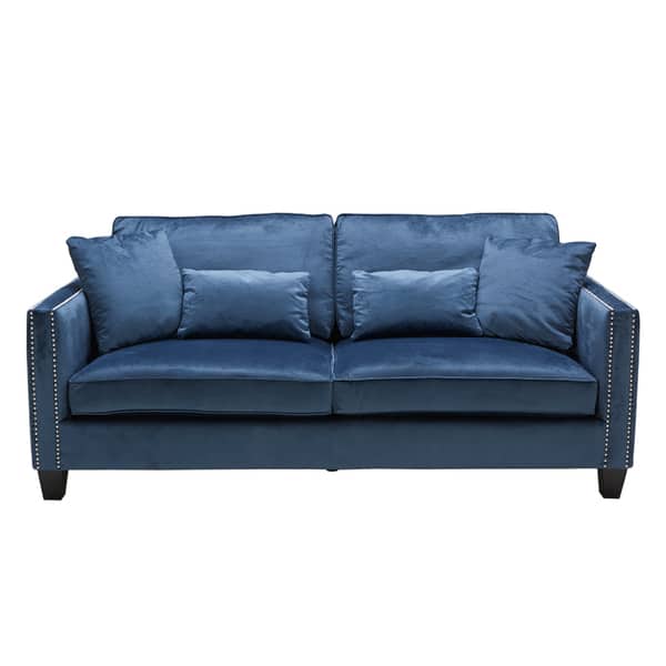Sunpan Cathedral Ink Blue Sofa Overstock 11764145