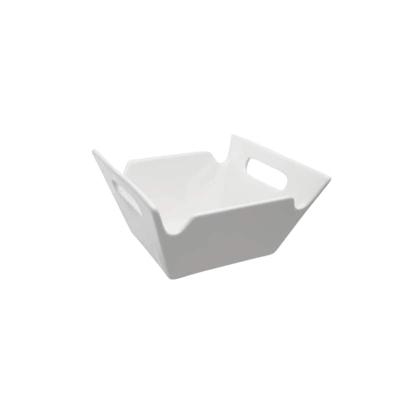 10 Strawberry Street Whittier Set Of 6 White Porcelain 4-inch Square Handled Bowls