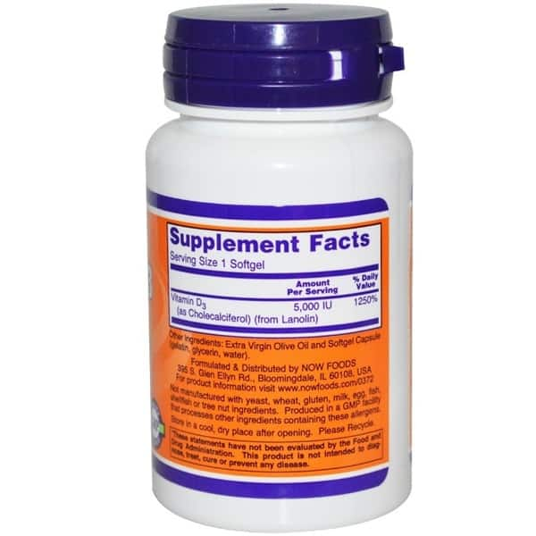 Now Foods 5000 Iu Vitamin D 3 120 Softgels