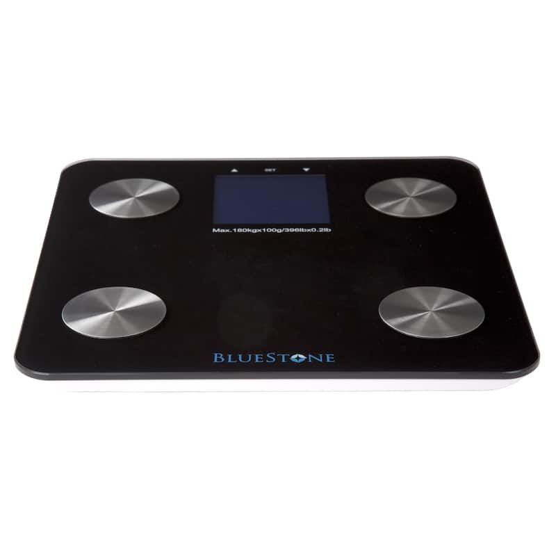 Digital Scale for Body Weight - Battery-Operated Bathroom Accessory with Large LCD Display by Bluestone (Black)