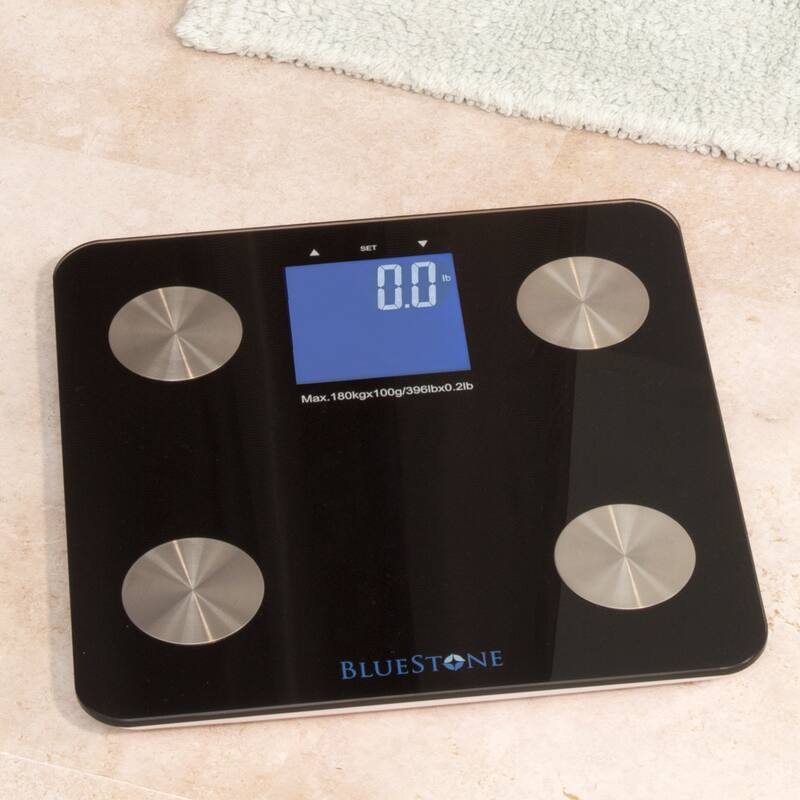 Digital Scale for Body Weight - Battery-Operated Bathroom Accessory with Large LCD Display by Bluestone (Black)