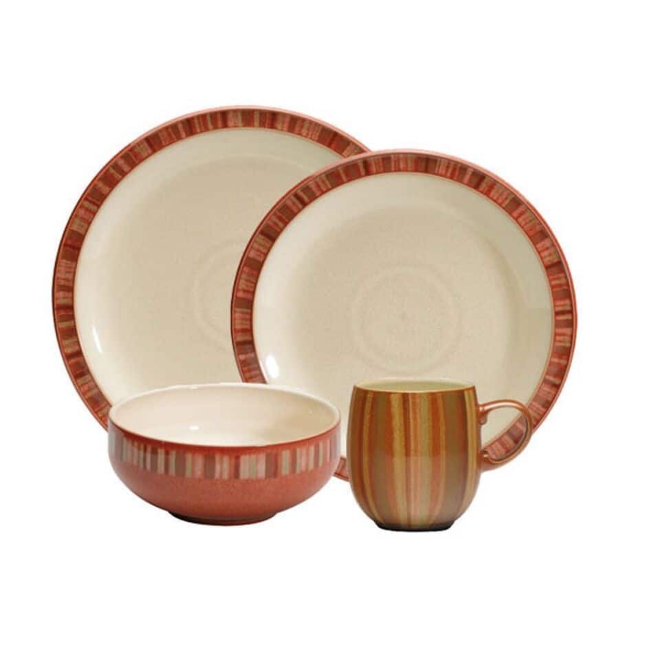 Denby Fire Stripes 16-piece Dinnerware Set