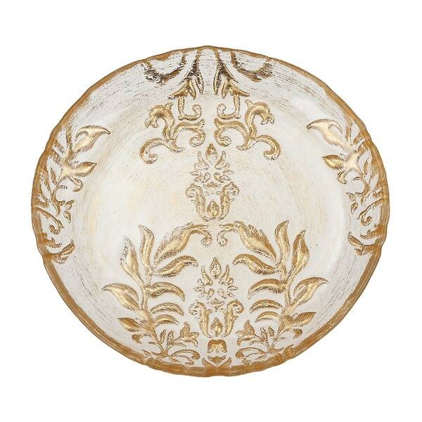 Damask Clear Gold Salad Plate Overstock 11765032