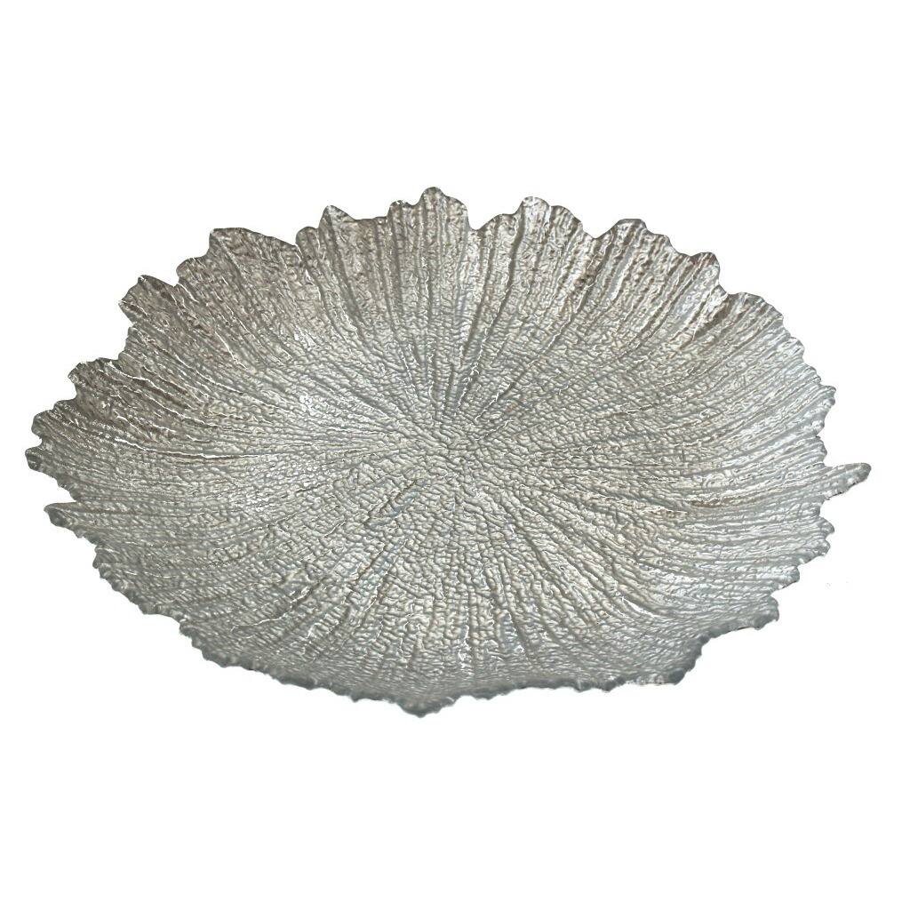 Briliant Coral Silver Dinner Plate
