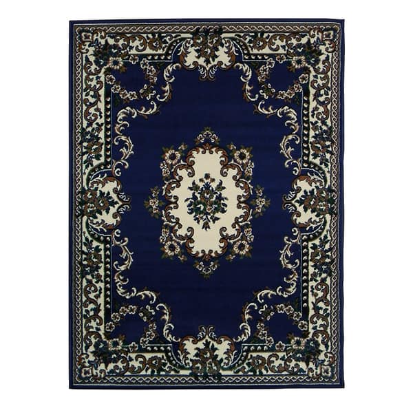 TajMahal 112 Navy Blue Oriental Area Rug (5' x 7') 5' x 7' Bed Bath