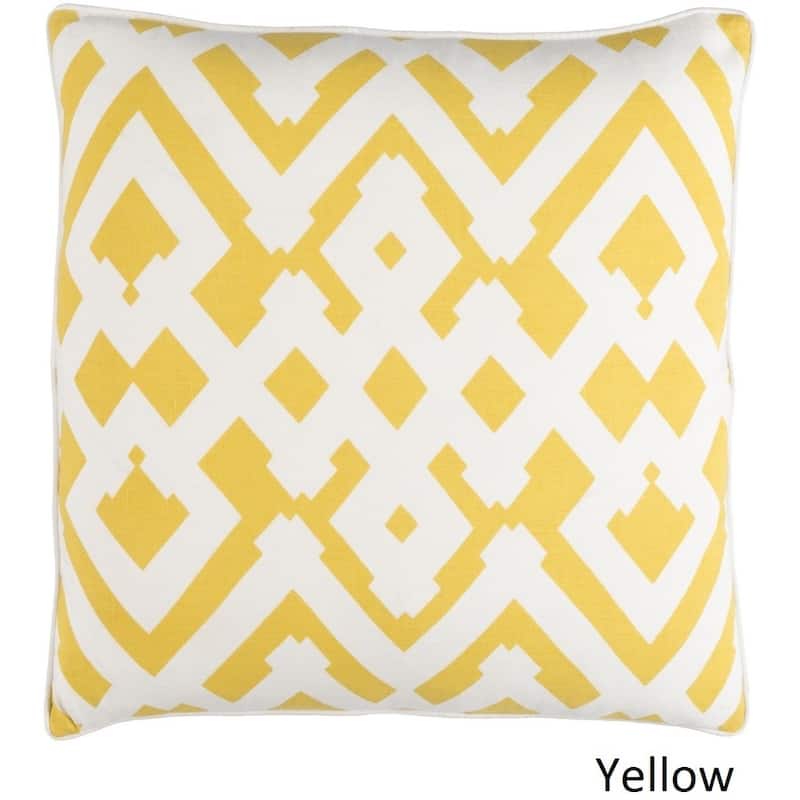 Decorative Esme 20-inch Feather Down or Poly Filled Throw Pillow - Down - Yellow/White