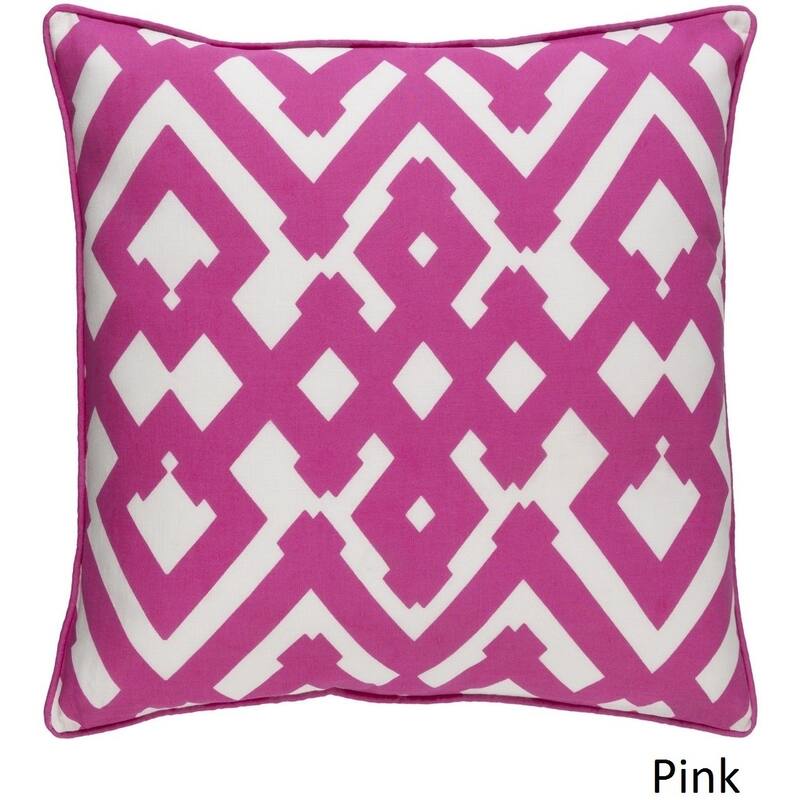 Decorative Esme 20-inch Feather Down or Poly Filled Throw Pillow - Down - White/Pink