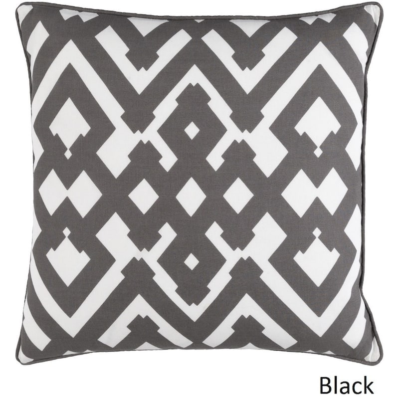 Decorative Esme 20-inch Feather Down or Poly Filled Throw Pillow - Polyester - White/Black