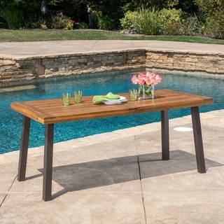 with White Finish Nevis Acacia Wood Outdoor Foldable Dining Table Christopher Knight Home St Perfect for Patio 