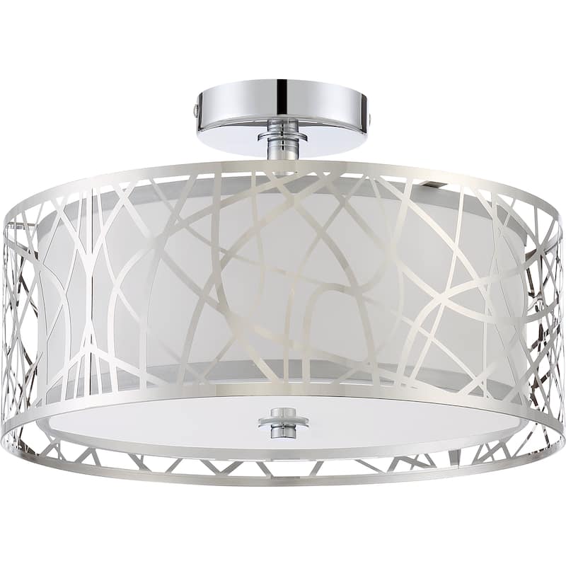 Quoizel Platinum Collection Abode Polished-Chrome Steel Medium Semi-Flush-Mount Ceiling Light - Polished Chrome