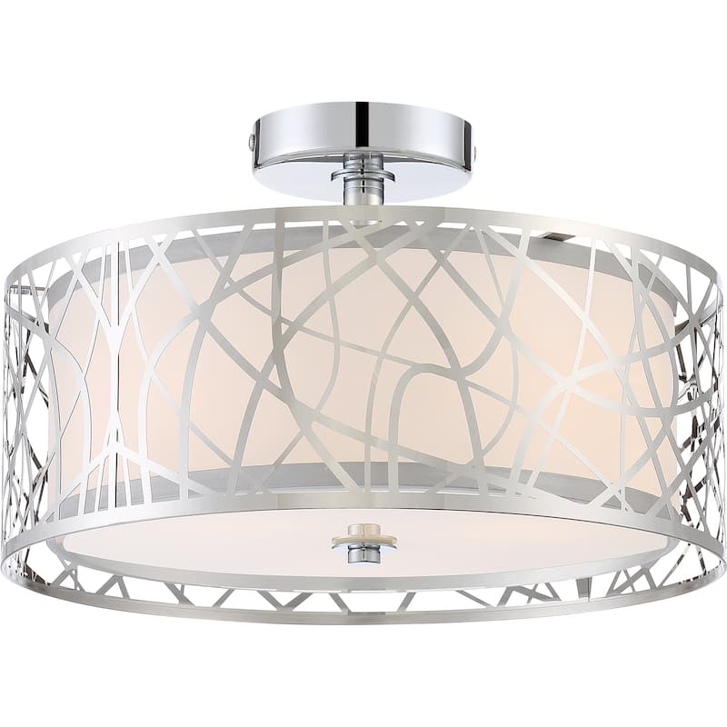 Quoizel Platinum Collection Abode Polished-Chrome Steel Medium Semi-Flush-Mount Ceiling Light - Polished Chrome
