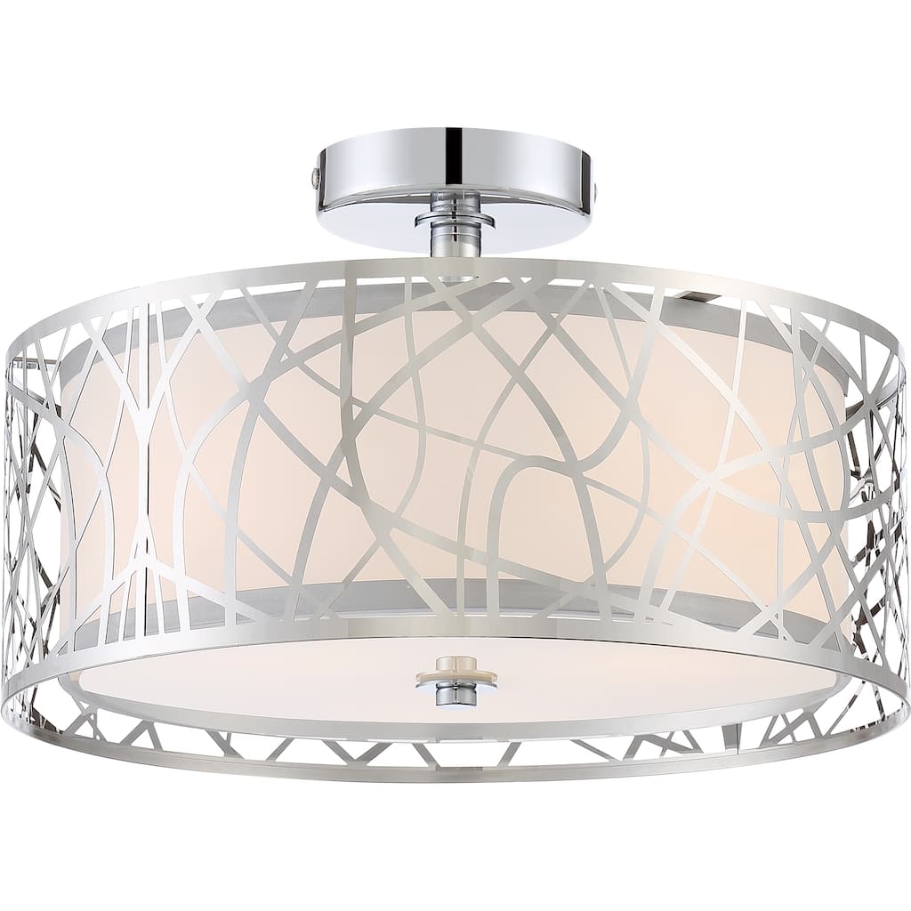 Quoizel Platinum Collection Abode Polished-Chrome Steel Medium Semi-Flush-Mount Ceiling Light - Polished Chrome