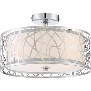 Quoizel Platinum Collection Abode Polished-Chrome Steel Medium Semi-Flush-Mount Ceiling Light - Polished Chrome