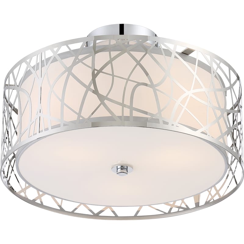 Quoizel Platinum Collection Abode Polished-Chrome Steel Medium Semi-Flush-Mount Ceiling Light - Polished Chrome